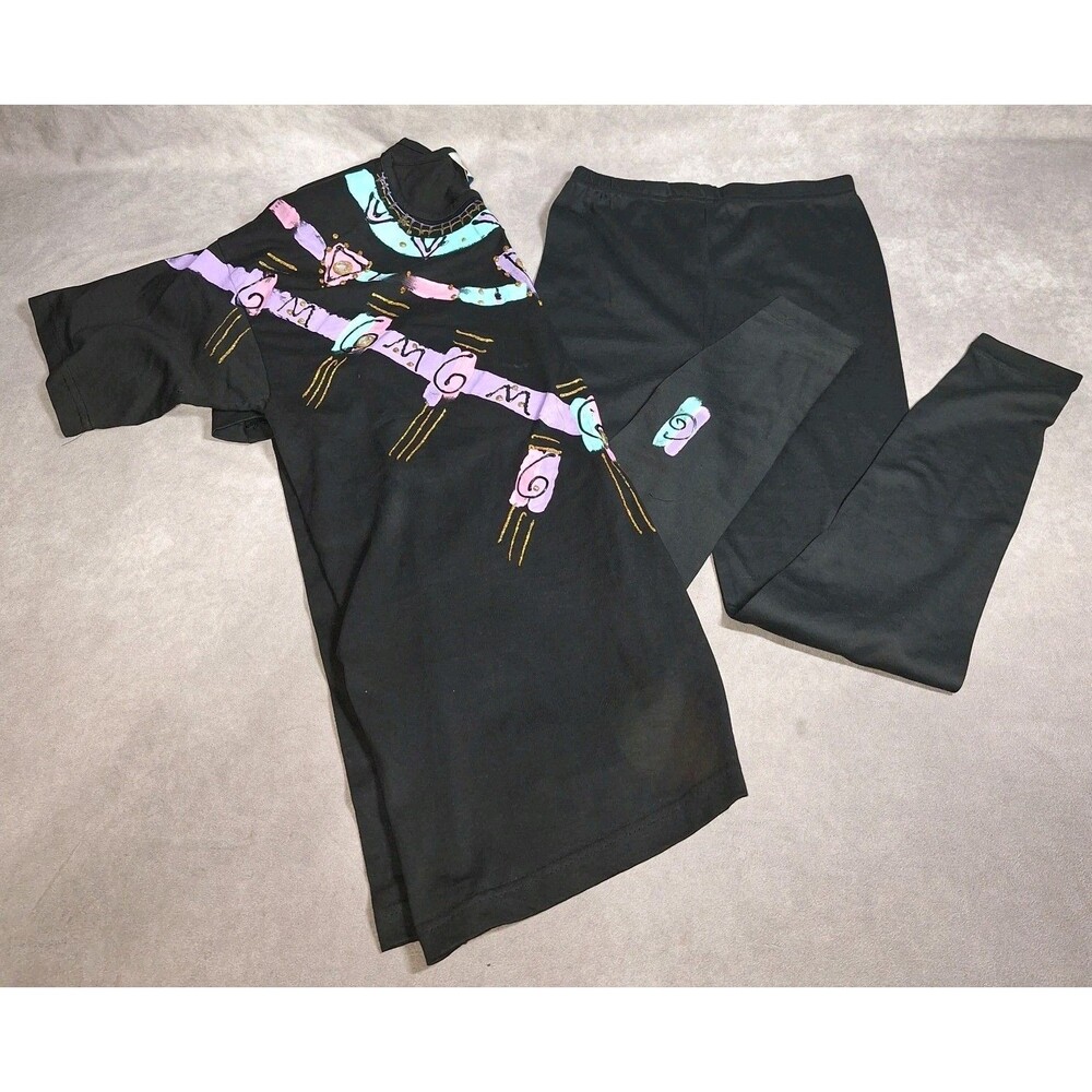 Copa Cabana Women's 2pc Outfit One Size Retro Shoulder Pads Multicolor